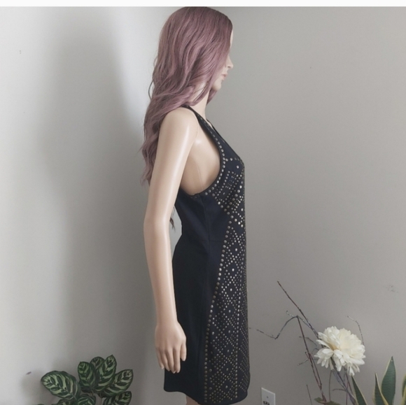 Sparkle & Fade dress black tank bodycon midi studded sleeveless - Picture 6 of 14